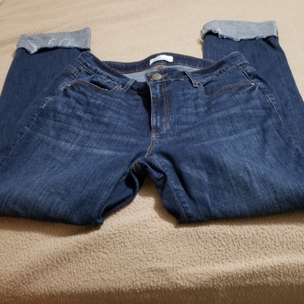 Loft curvy straight jeans with cuff